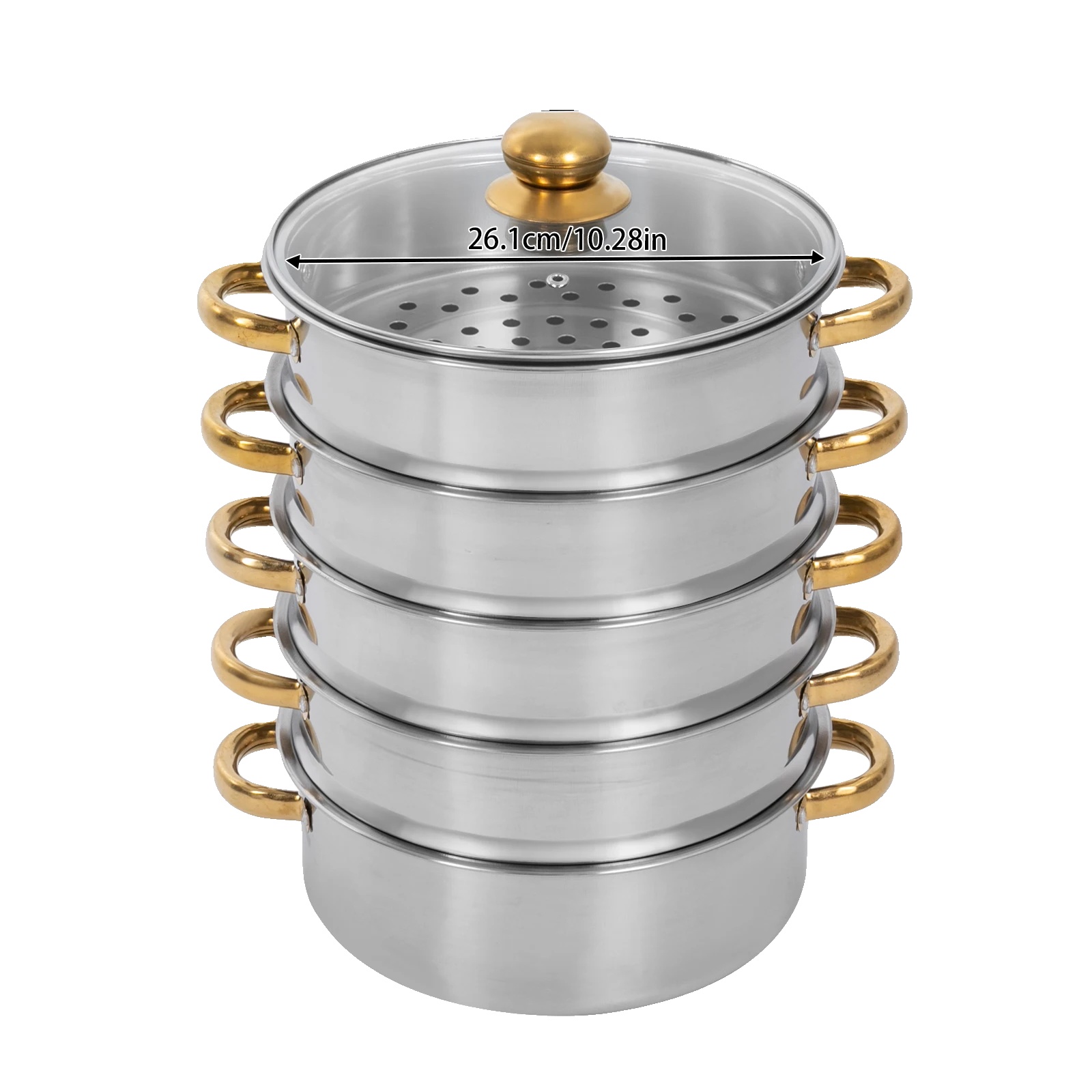 Dampfer, 5 Ebenen, Edelstahlkonstruktion, 28cm