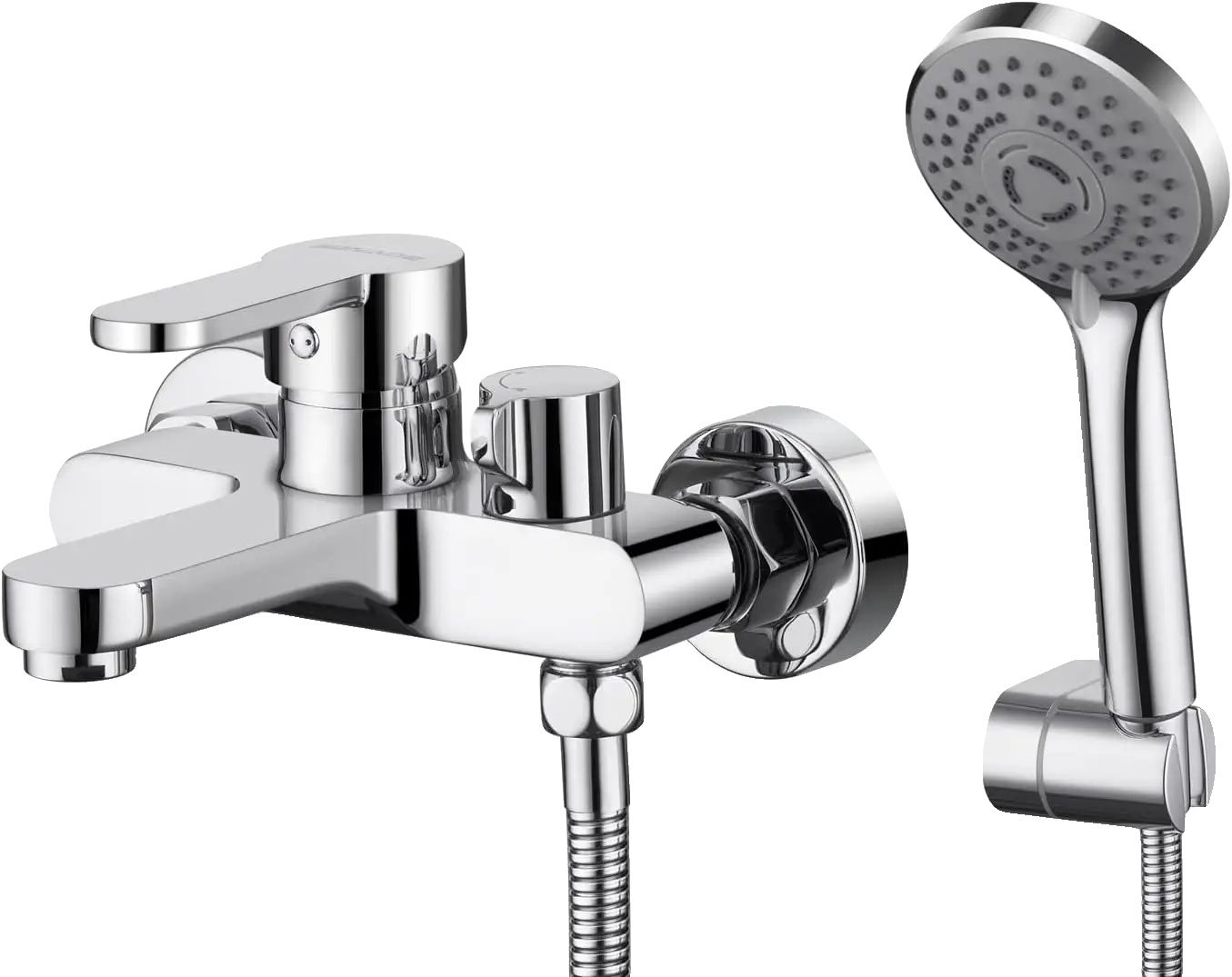 Badewannenarmatur-set, Verstellbare Wasserstrahlmodi, Langlebige Messingkonstruktion, Silberne