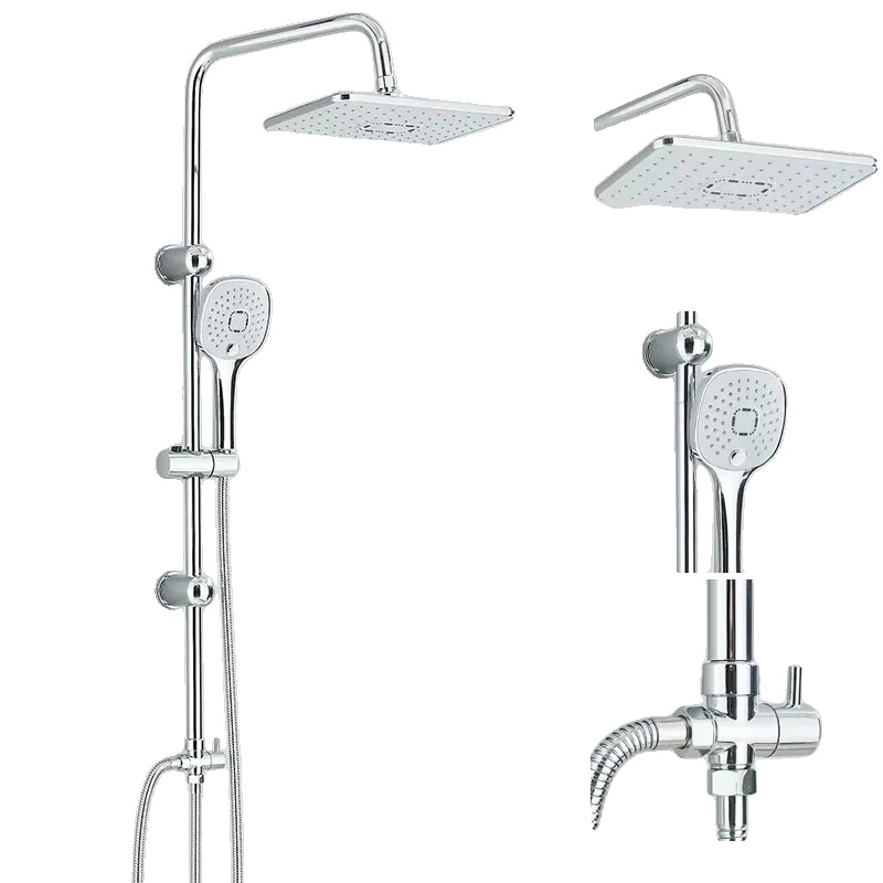 Duscharmatur Set, Wandmontage, Einhebel, Chrom