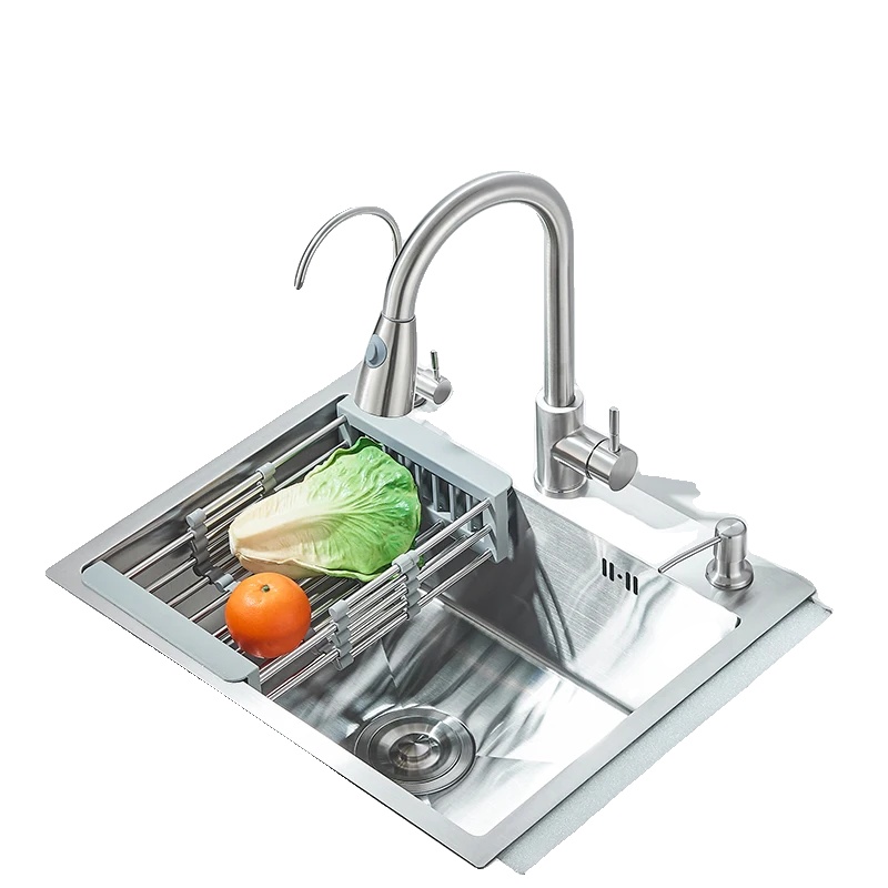 Küchenspüle, Edelstahl 304, Einzelbecken, Gebürstet