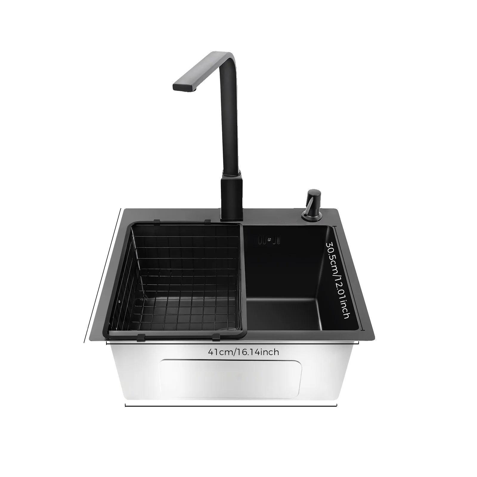 Edelstahlspüle, Geräumige Einzelbecken, Benutzerfreundliches Design, Mit Wasserhahn