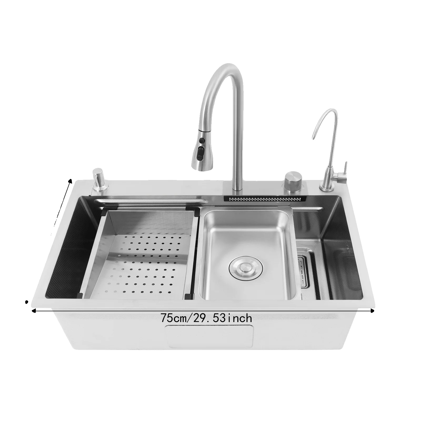 Küchenspülen-set, Modernes Design, Langlebiger Edelstahl, Silber