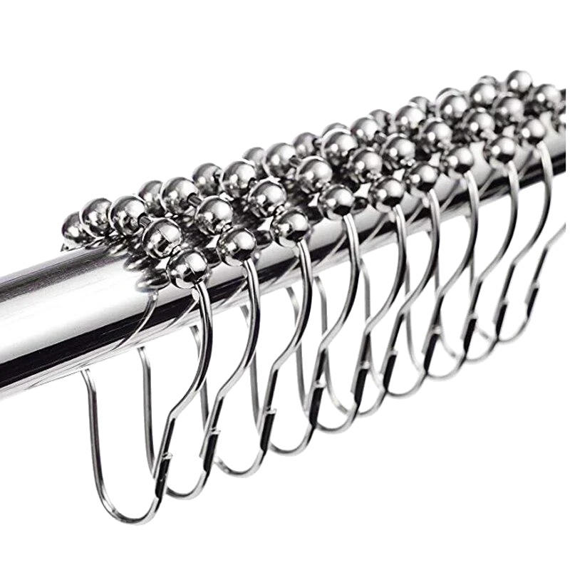 Duschvorhangringe, Rostfrei, Glatte Gleiteigenschaft, 12pcs
