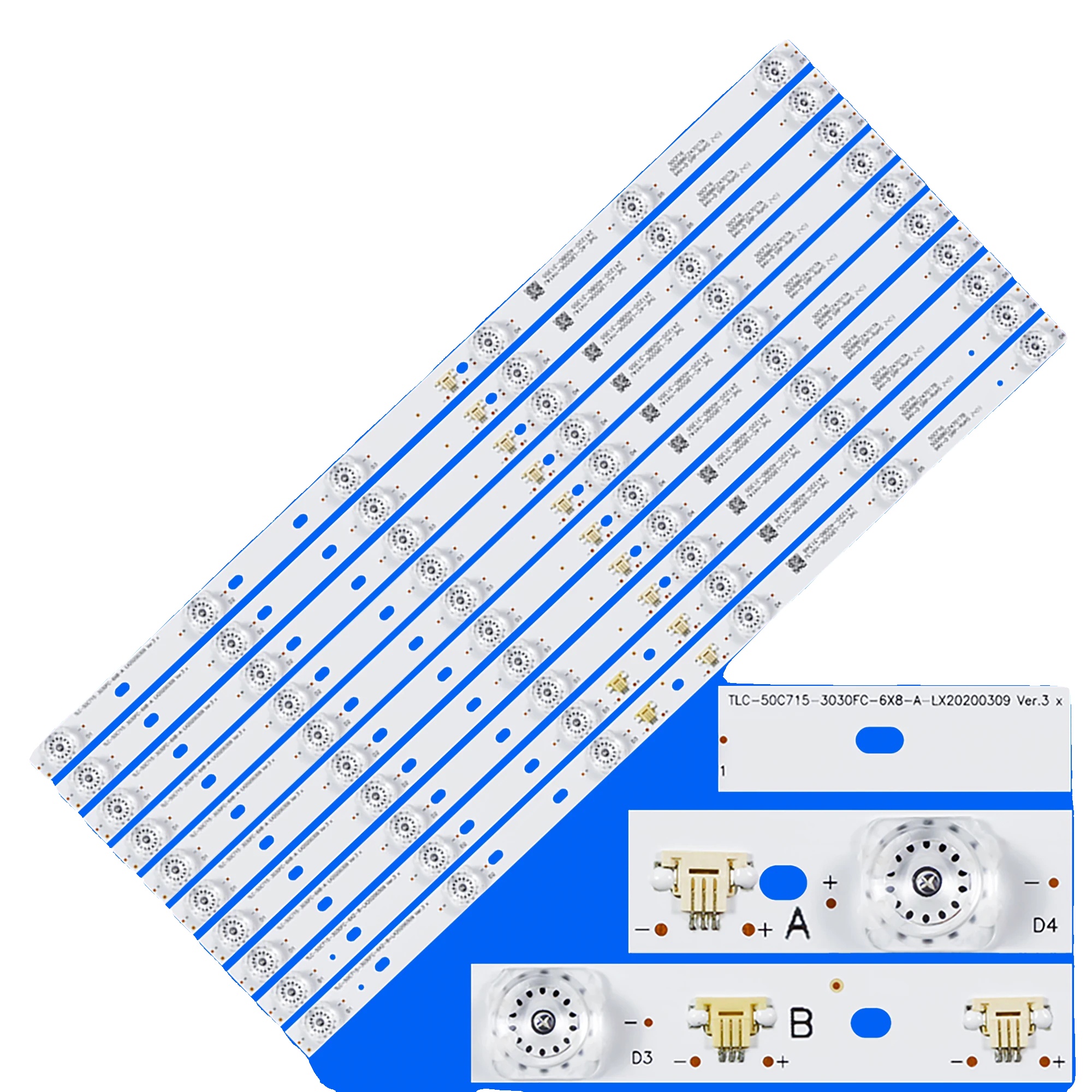 Led-hintergrundbeleuchtungsstreifen, Länge 470 Mm, 6 Led-perlen Pro Streifen, 6v Spannung, Paket Enthält 10 Stück, Kompatibel Mit Tcl-50c715 Und