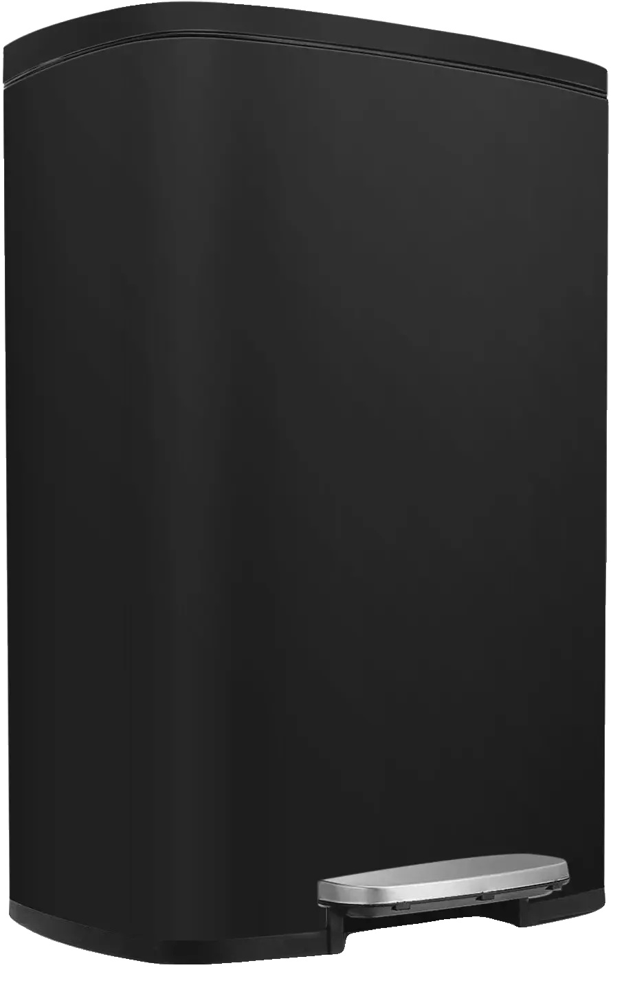 Mülltonne, Edelstahl, Mit Fußpedal-design, Schwarz