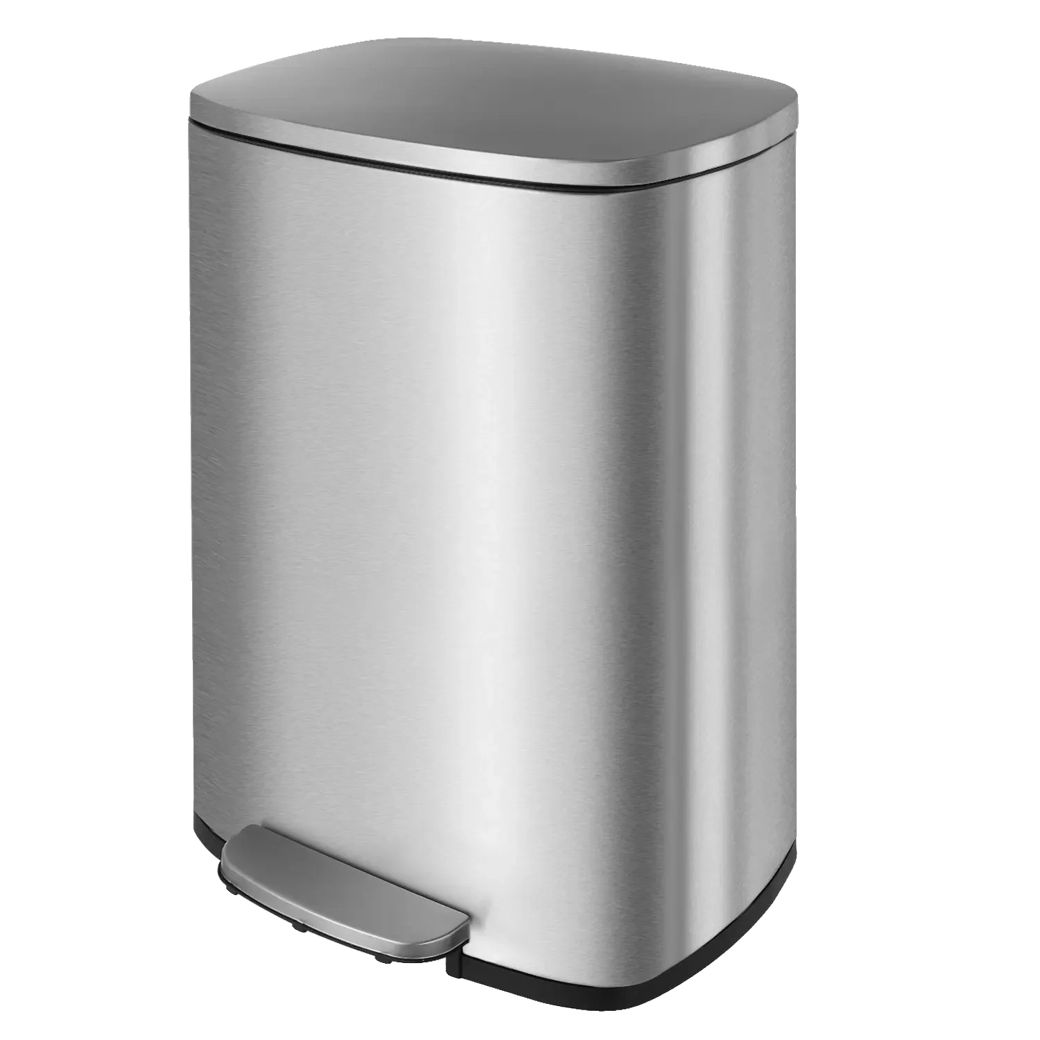 Mülltonne, Edelstahl, Mit Fußpedal-design, Silber