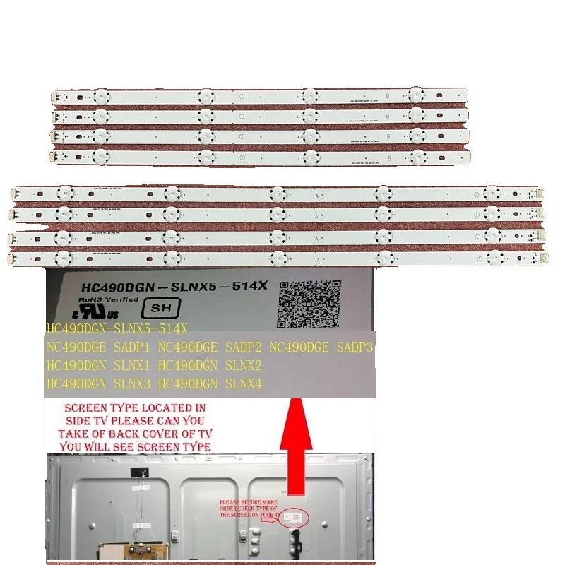 Led-streifen, 8 Stück, 993 Mm Länge, 9 Leds Pro Streifen, Kompatibel Mit Verschiedenen Tv-modellen, Langlebiges Aluminium-material