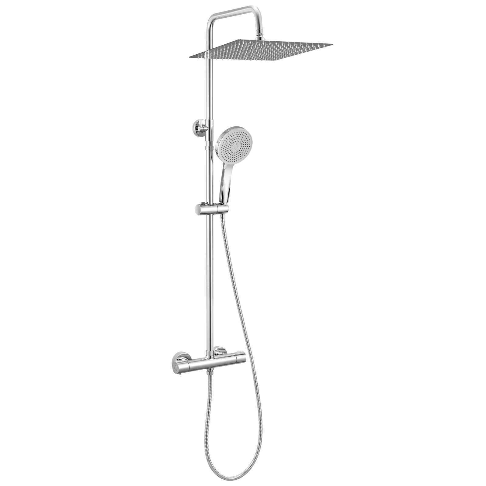 Duschmischer-set, Regendusche, Sicherheitsverriegelung, Chrom - 12 Zoll, G1/2-a