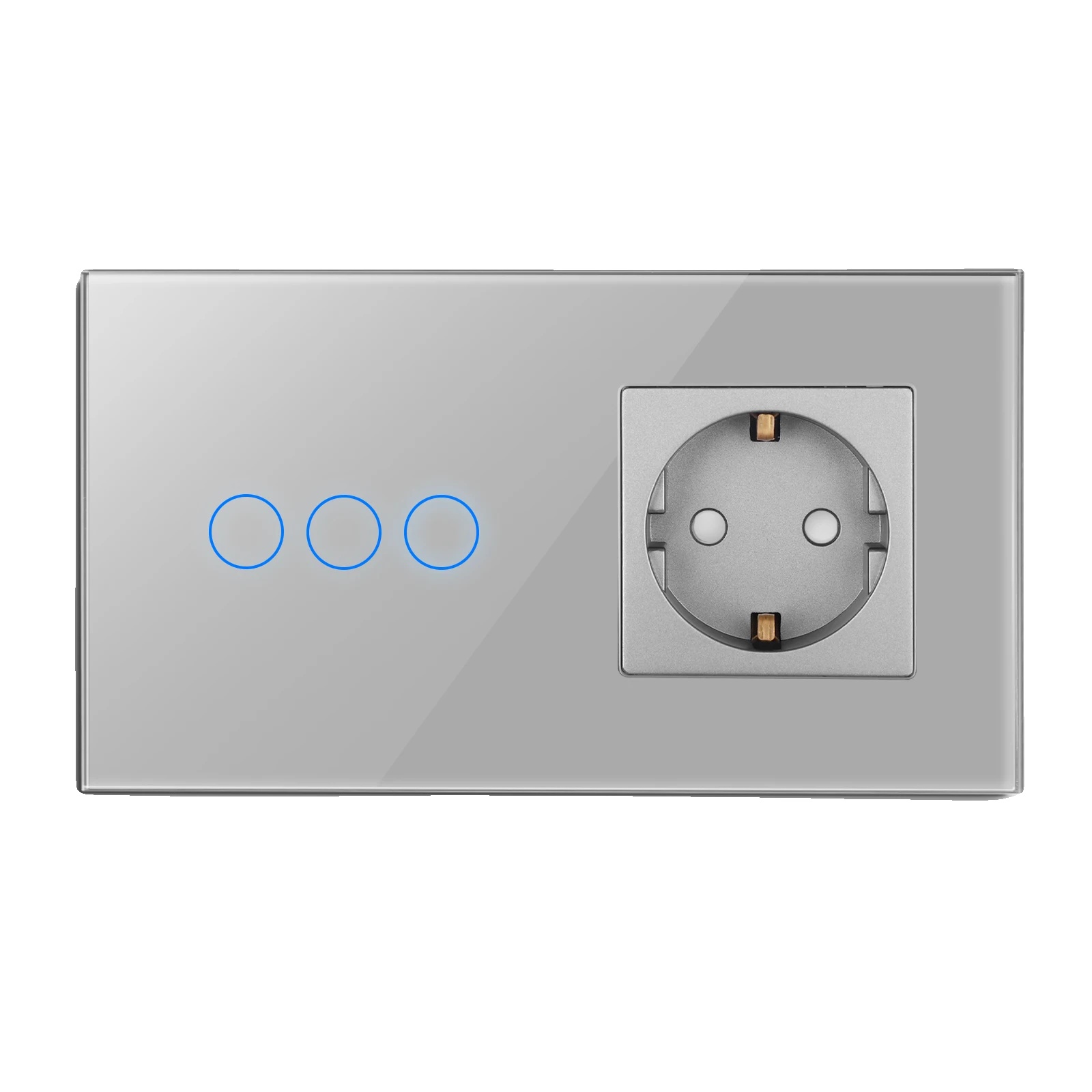 Wandsteckdose, Usb Typ-c Anschlüsse, Touch-schalter, 3gang 1 Steckdose, Eu-d