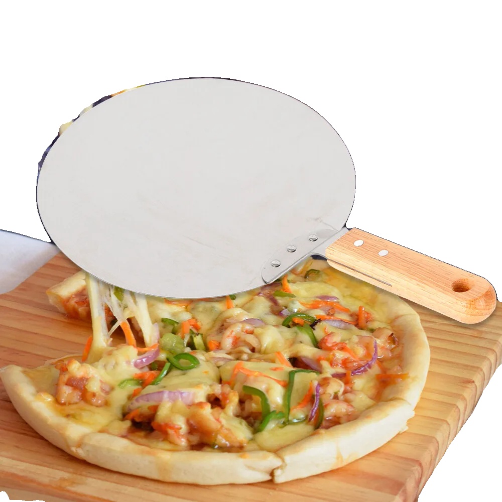 Pizzaschaufel, Eichenholz Und Edelstahl, 23,5 Cm X 30 Cm, Ergonomischer Griff, Glatte Oberfläche, Vielseitig Für Brote Und Gebäck