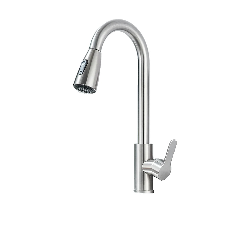 Küchenarmatur, Ausziehbare Sprühfunktion, Einhebel, Bürstetes Nickel