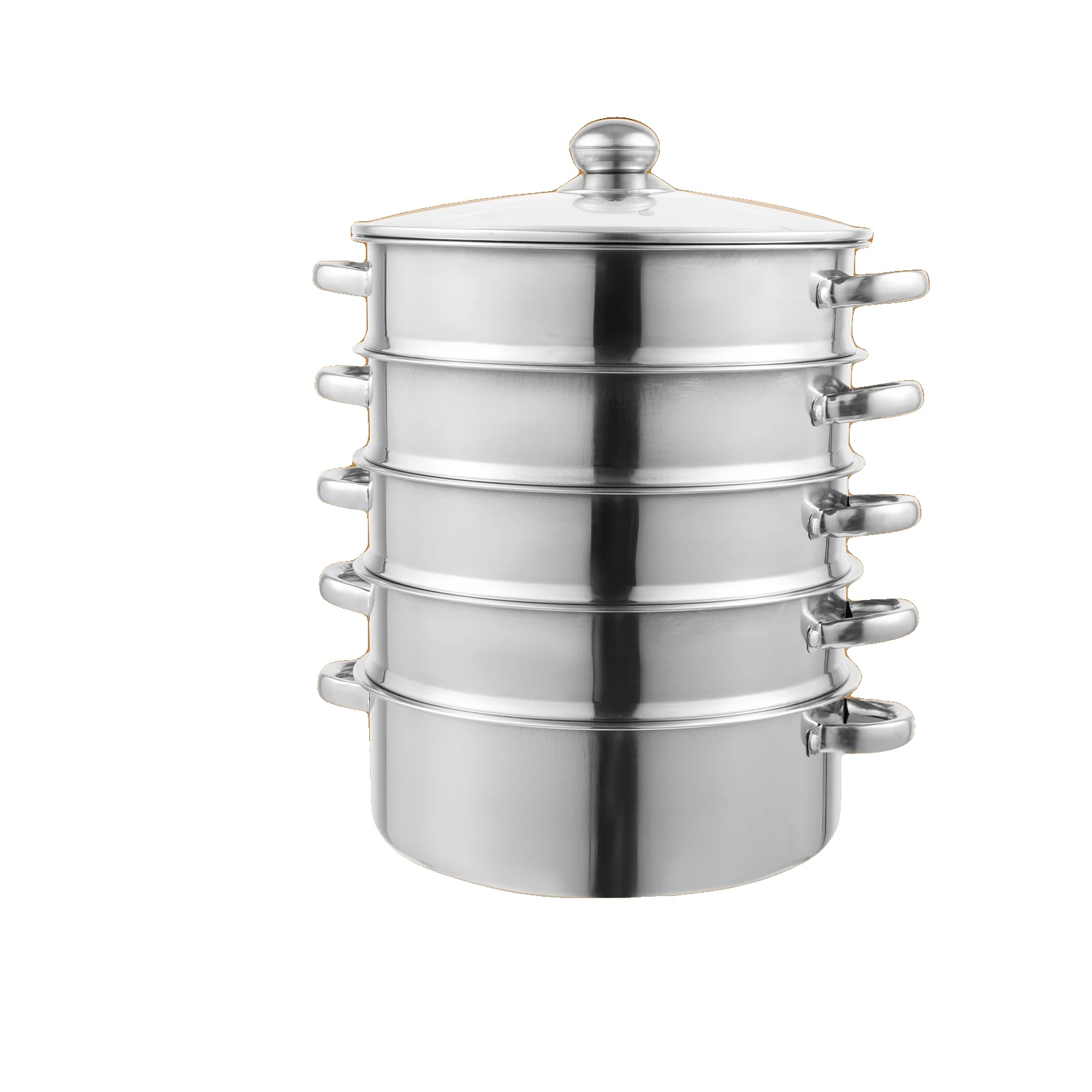 Dampfgarer, 5-stufiges Design, Edelstahlkonstruktion, Silber