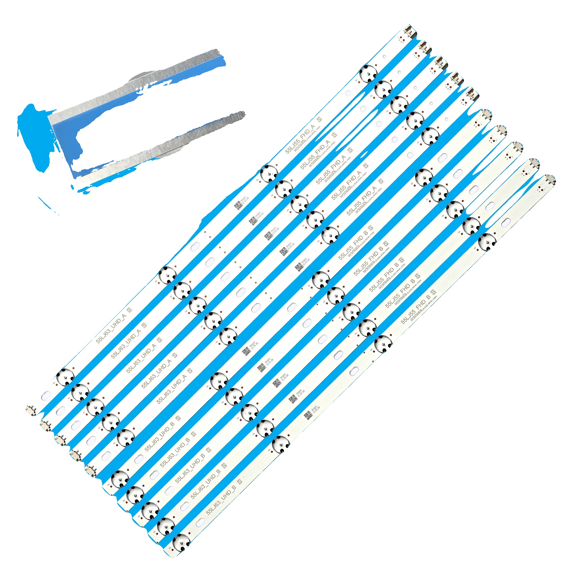 Led-hintergrundbeleuchtungsstreifen, 1096 Mm Länge, 8 Led-perlen Pro Streifen, 3v Spannung, Ce-zertifiziert, Kompatibel Mit Mehreren Tv-modellen