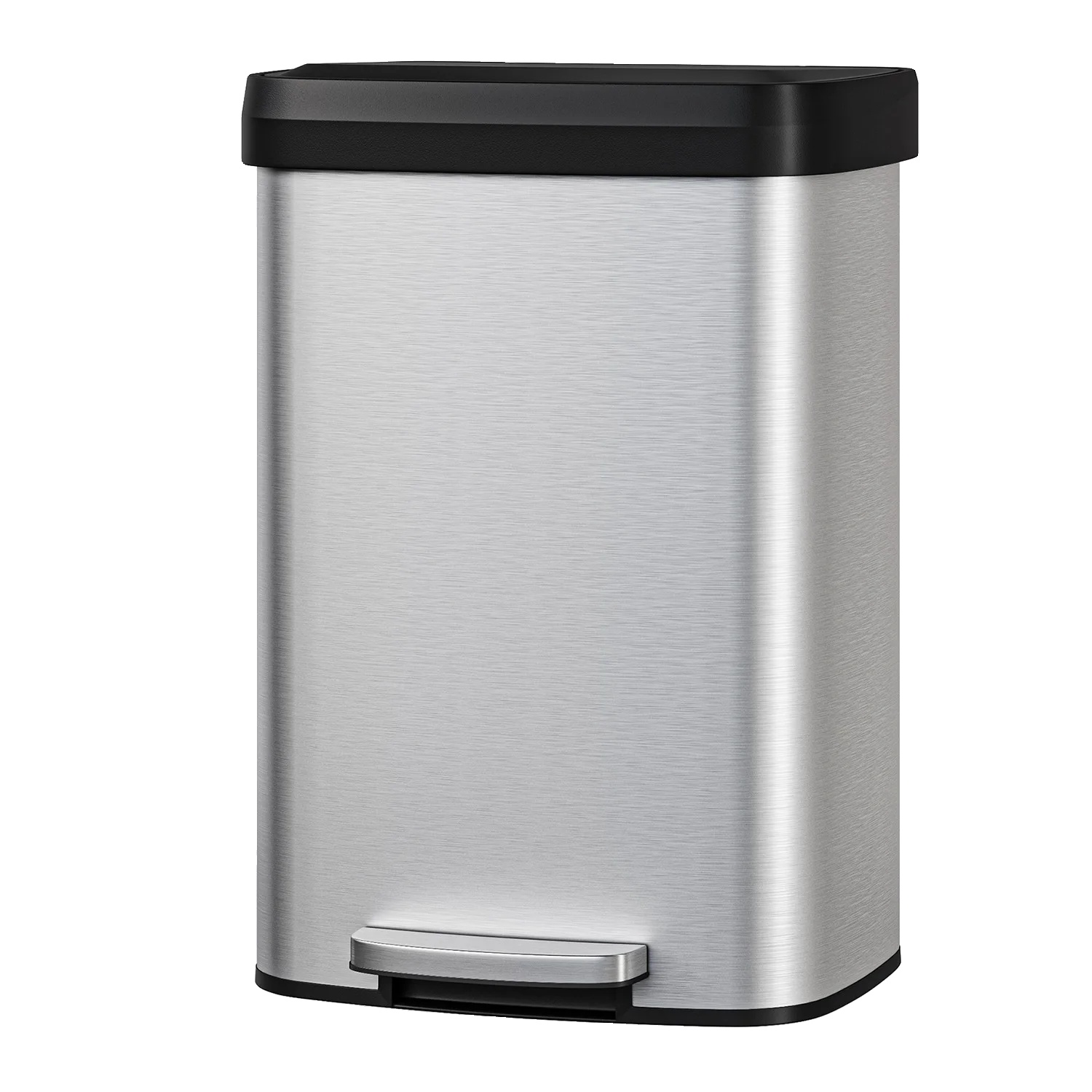 Mülltonne, 49 Liter Fassungsvermögen, Tret-design, Silber