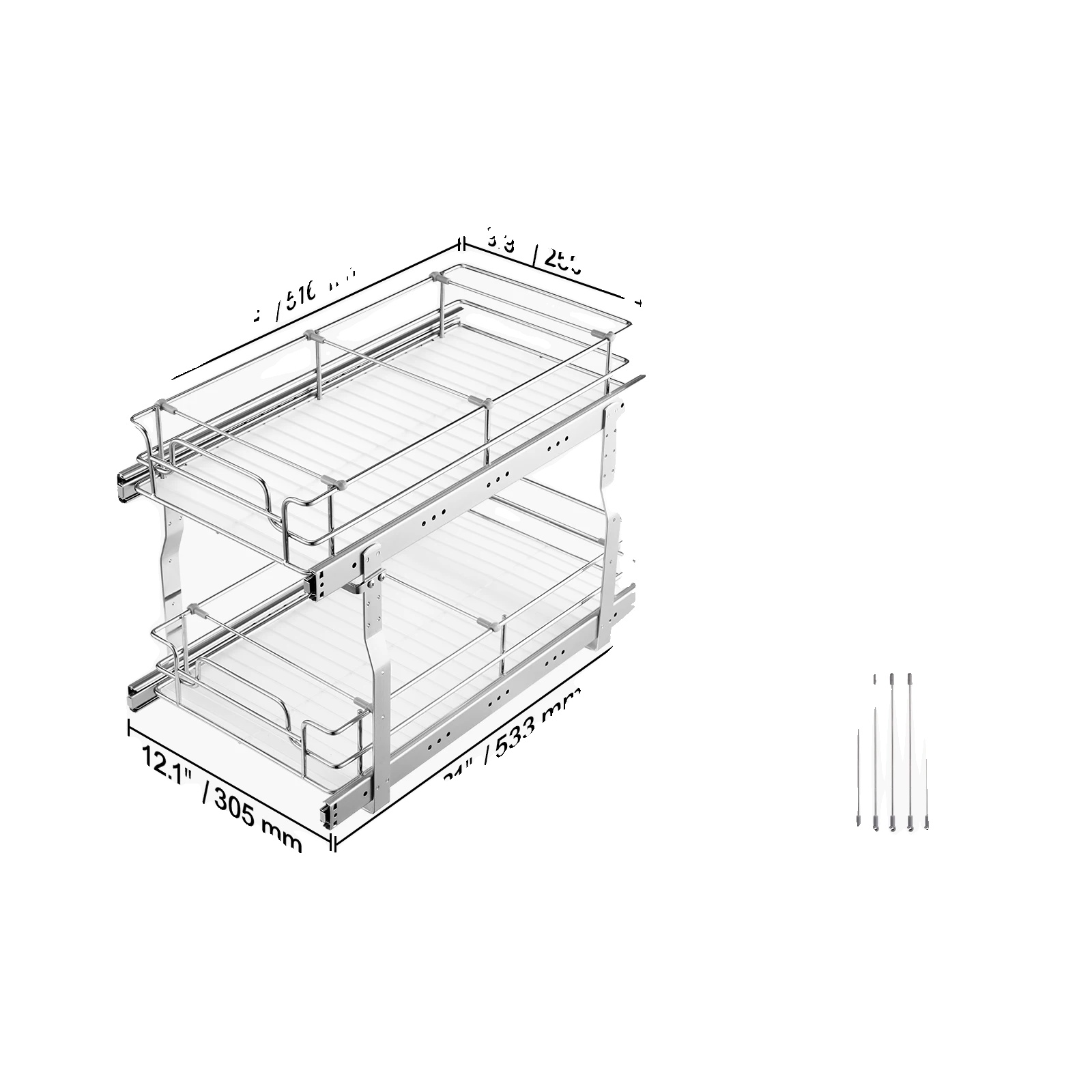 Schrankorganizer, Schwerlast, Einfache Installation, 12zoll