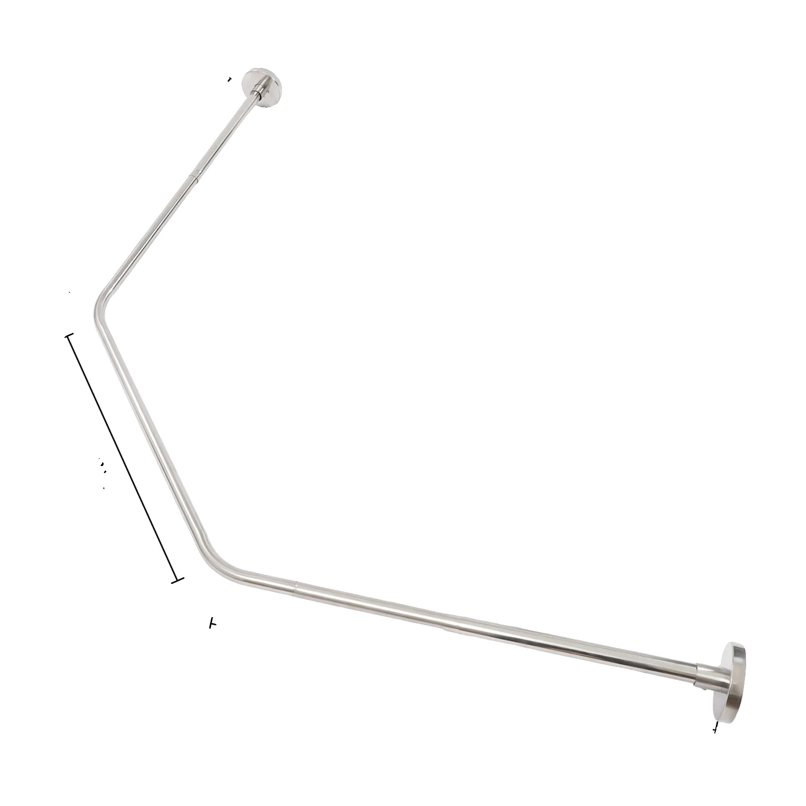 Duschvorhangstange, Verstellbare Länge, Langlebiger Edelstahl, Silber