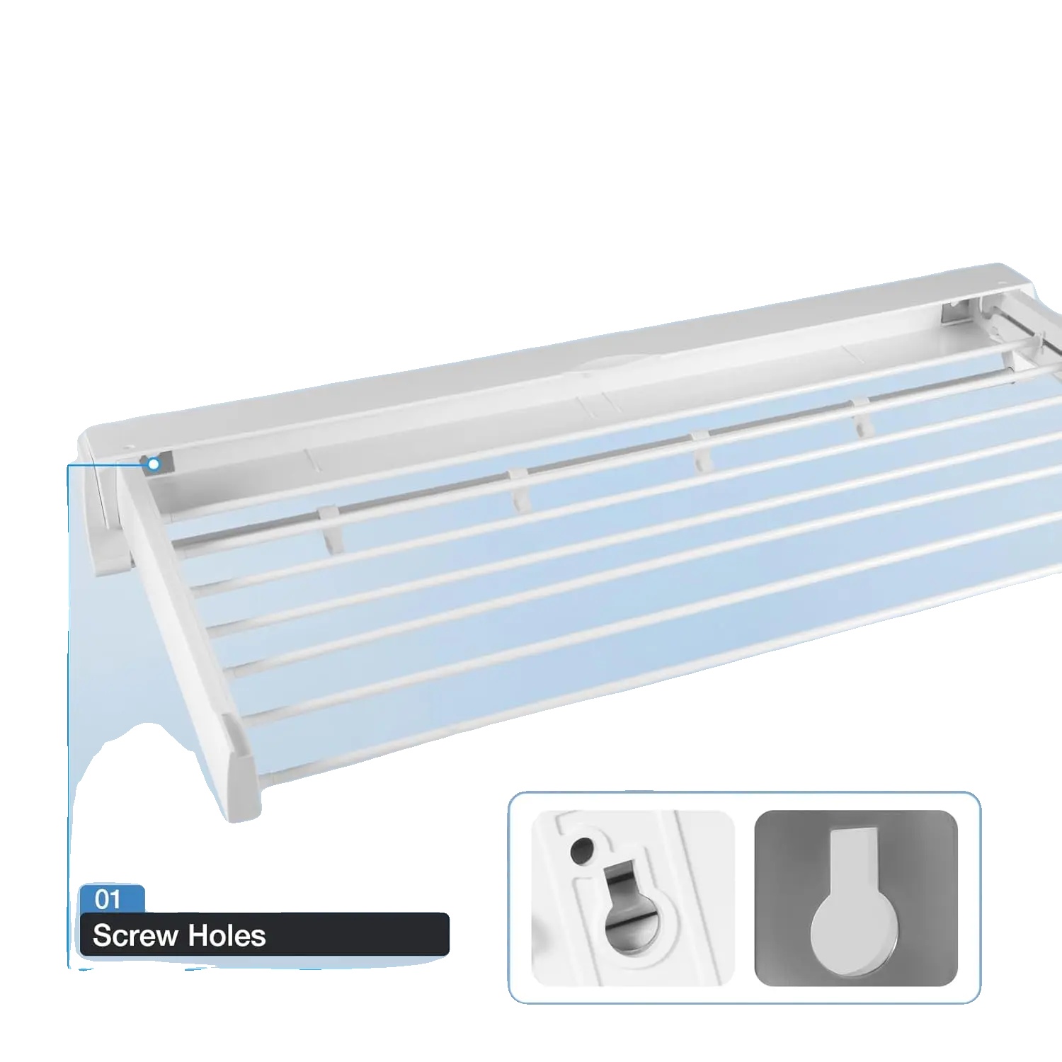 Wandkleiderständer, Ausziehbares Design, Platzsparende Lösung, Silber