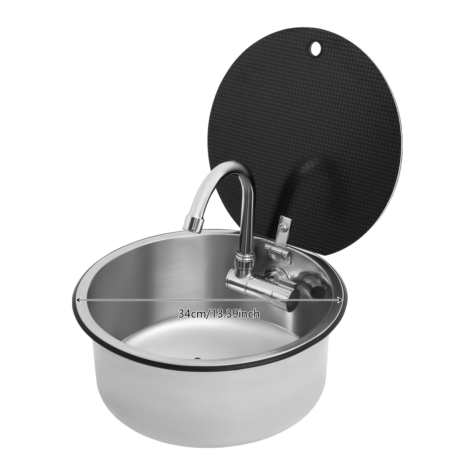 Rv-küchenspüle, Langlebiger Edelstahl, Platzsparendes Design, Silber