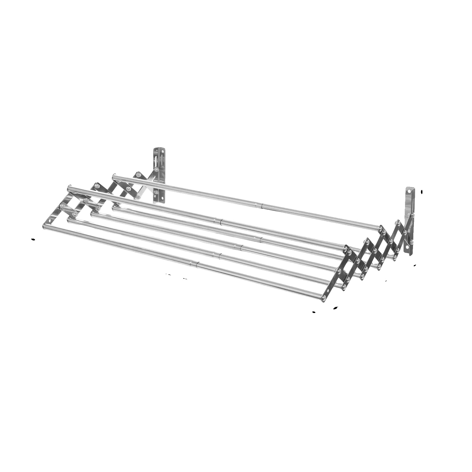 Wäscheständer, Wandmontage, Verstellbares Design, Silber