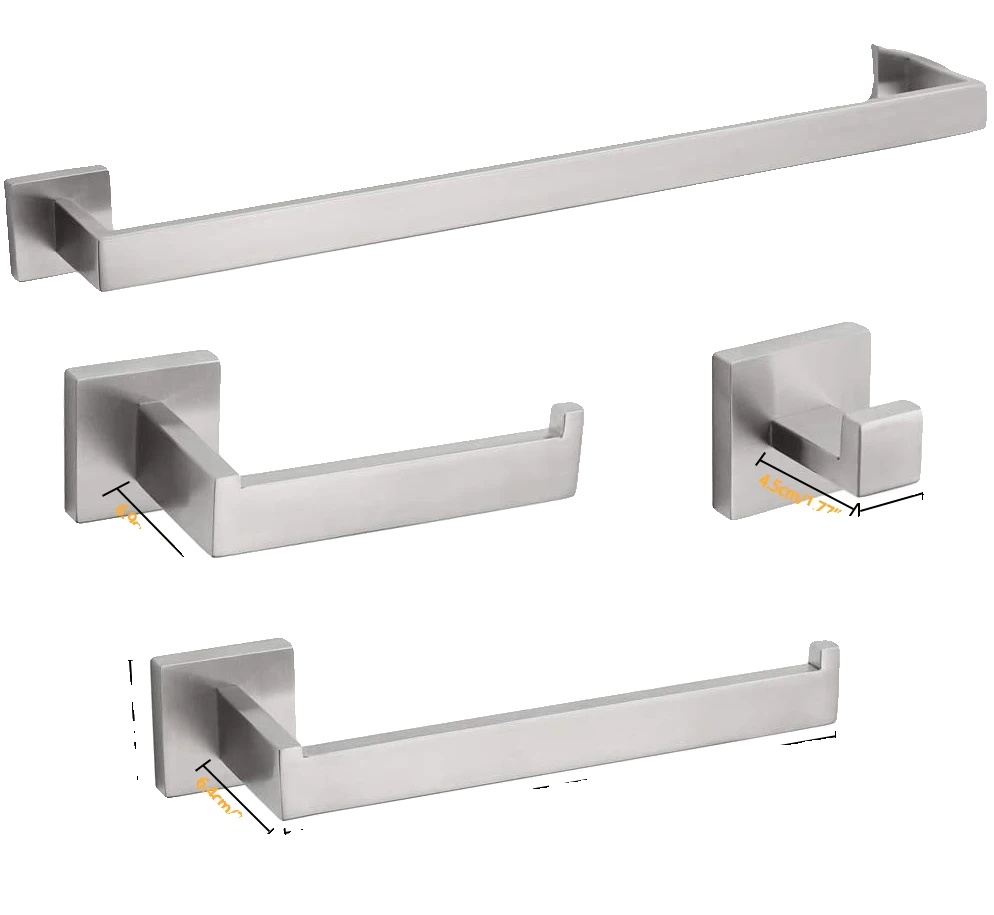 Badezimmer-hardware-set, Wandmontierte Halter, Robuste Metallkonstruktion, Gebürstet
