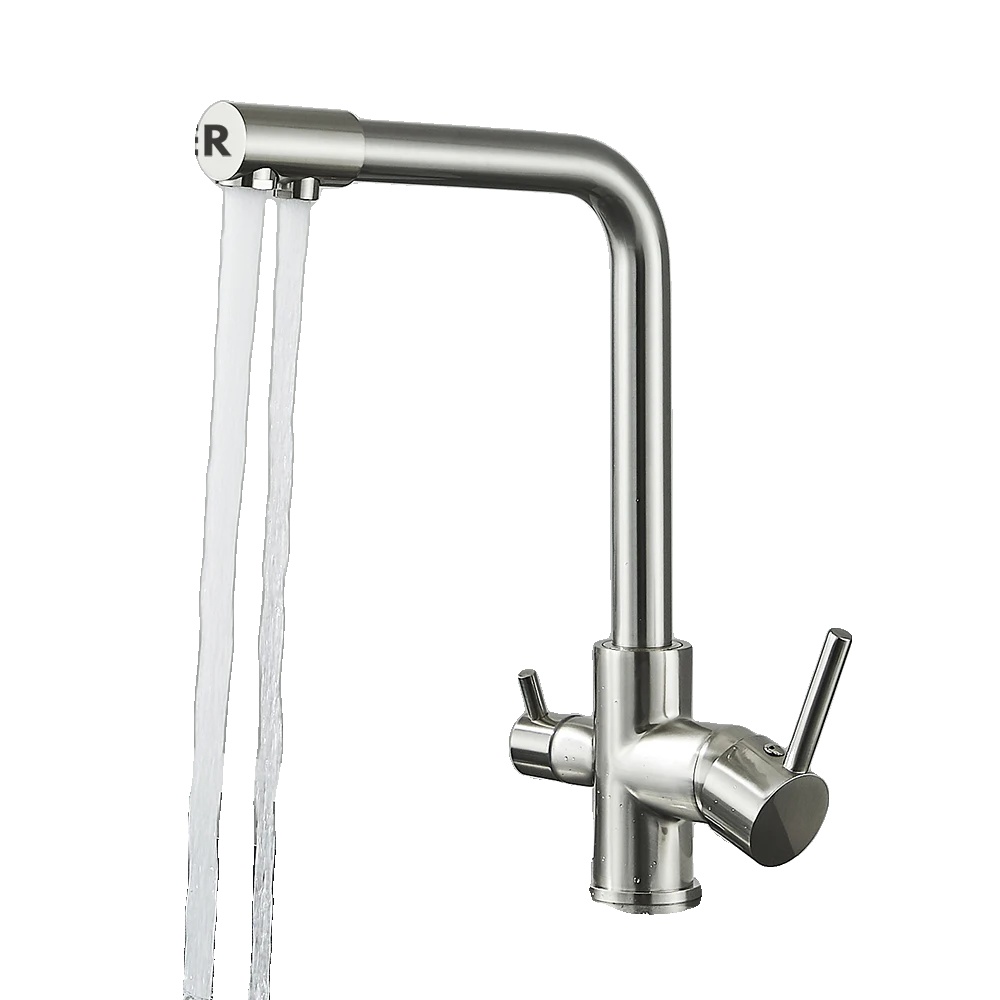 Wasserfilter-armatur, Dual-temperaturregelung, 360-grad-drehung, Bürstetes Nickel
