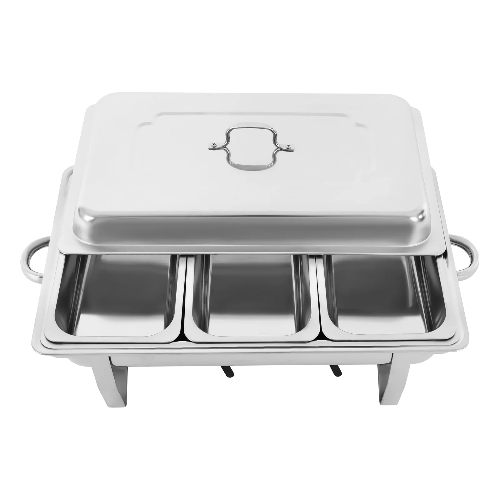 Chafing Dish Buffet Set, Edelstahl, Energieeffizient, 3 Gitter
