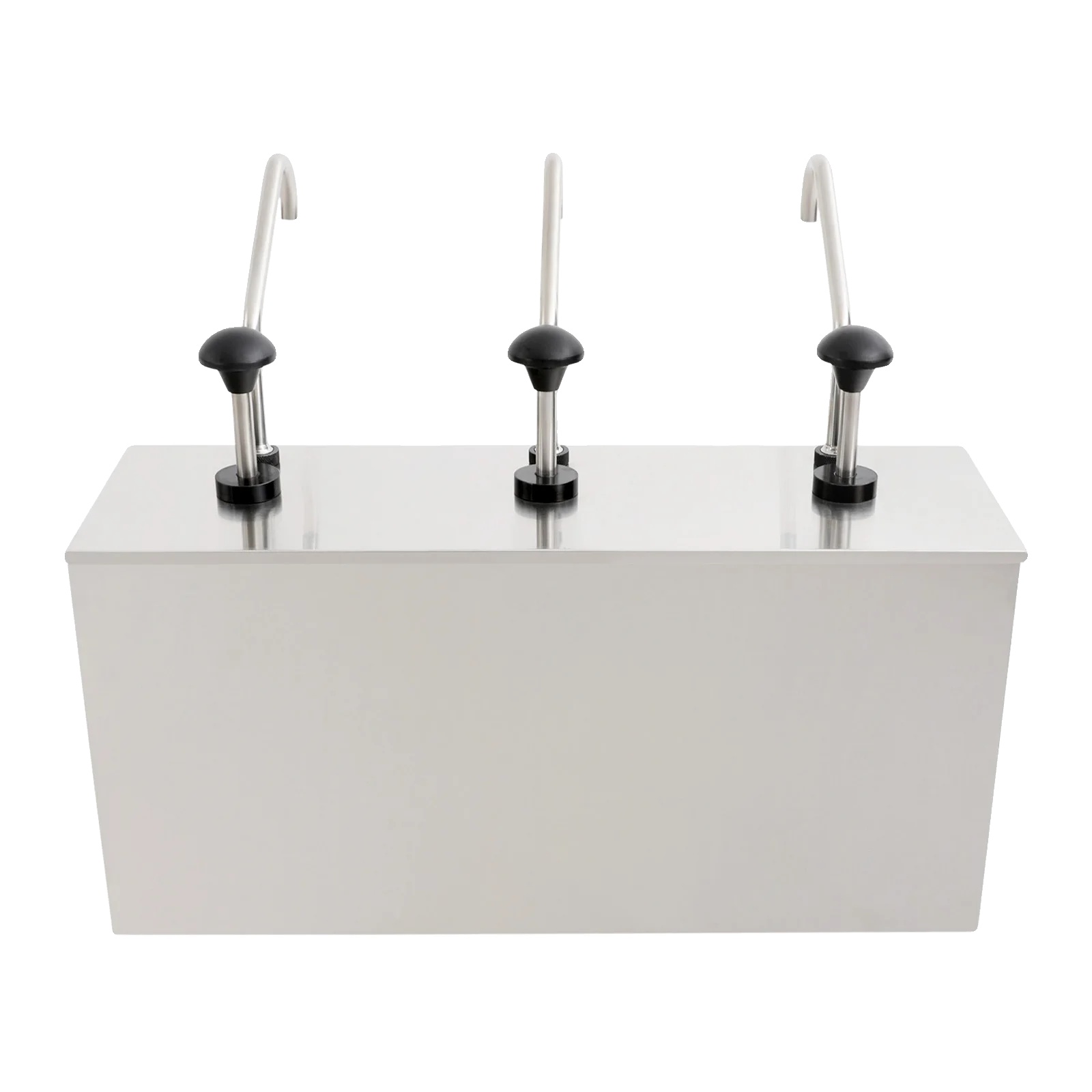 3-kopf Soßenpumpe, Edelstahlspender, Rechteckiges Design, Silber