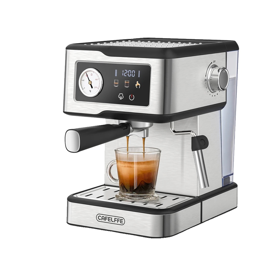 Halbautomatische Espressomaschine, 20 Bar Druck, Touch-bedienfeld, Edelstahl, Eu
