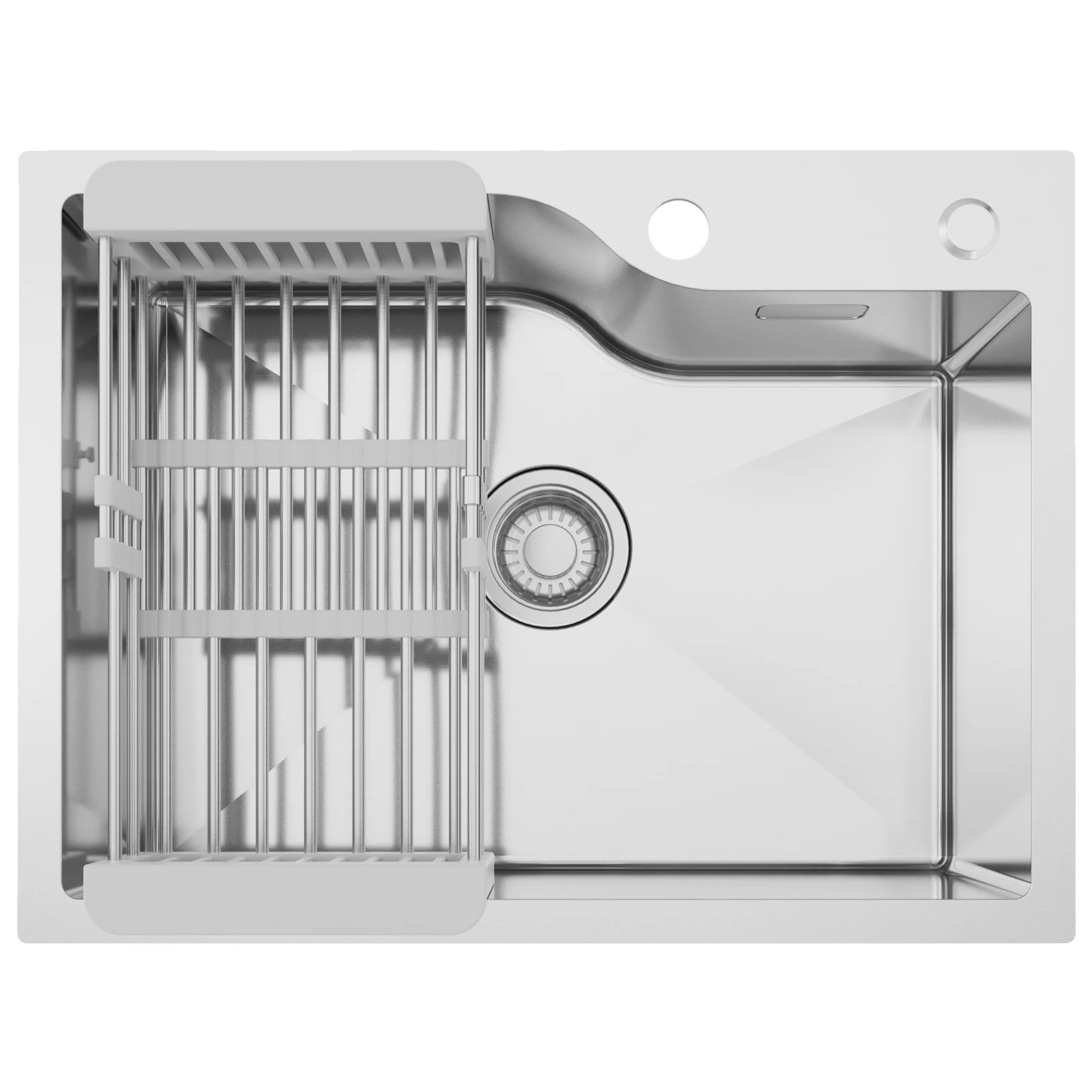 Küchenspüle, Einzelbecken, Geräuschdämpfungstechnologie, Silber