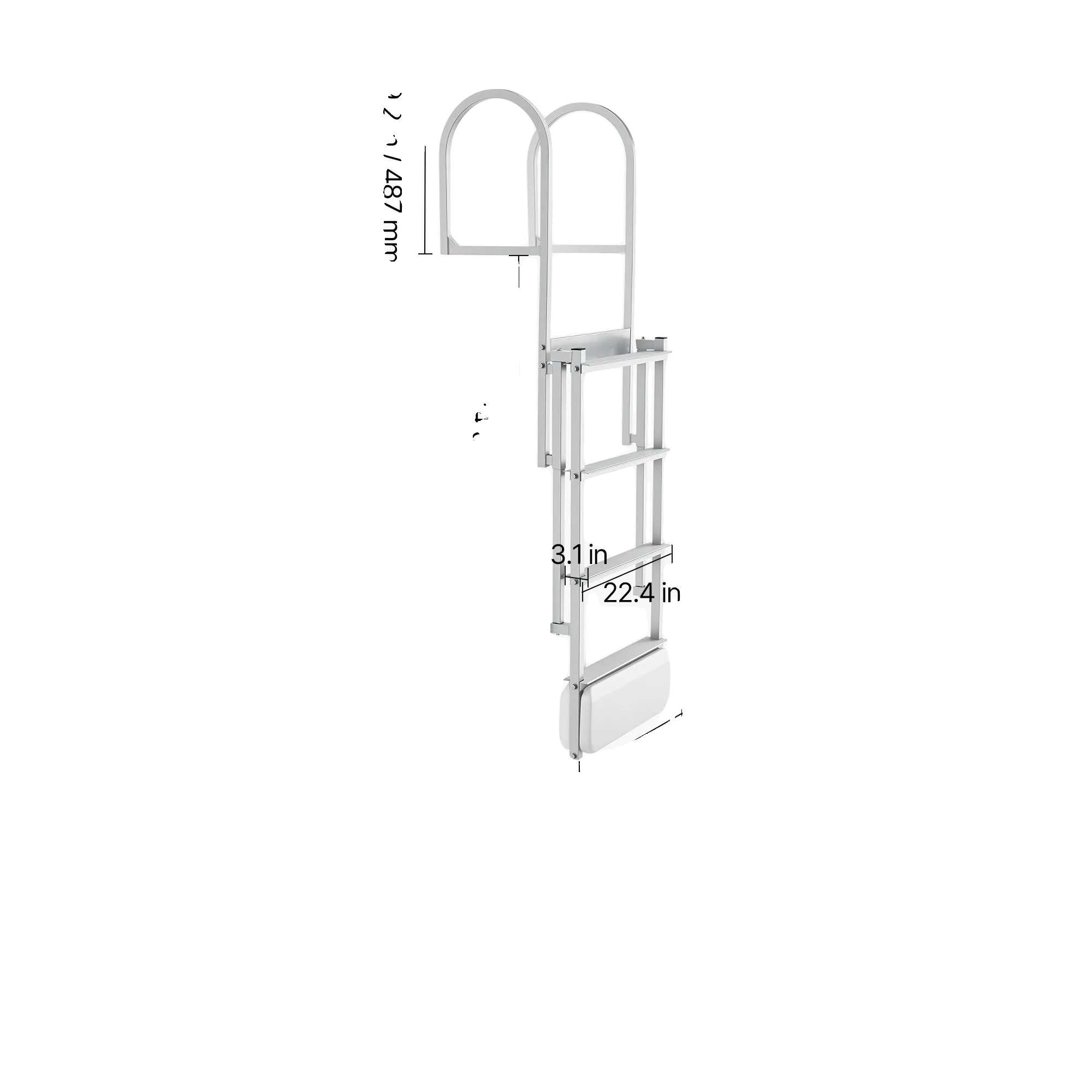 Dockleiter, Ausziehbares Design, 500 Lbs Tragfähigkeit, 4 Schritte
