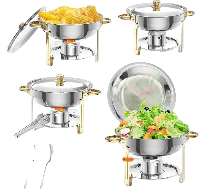 Chafing Dish, 5 Quart Kapazität, Edelstahlkonstruktion, 4 Stück