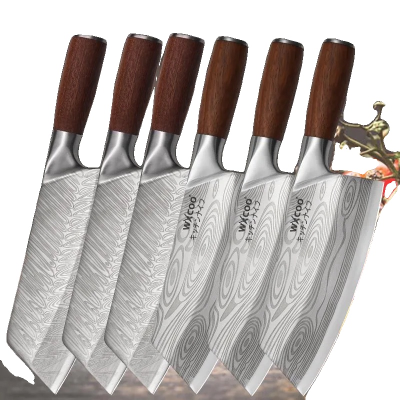 Kochmesser Set, Edelstahl, Vielseitige Küchenanwendung, 6pcs
