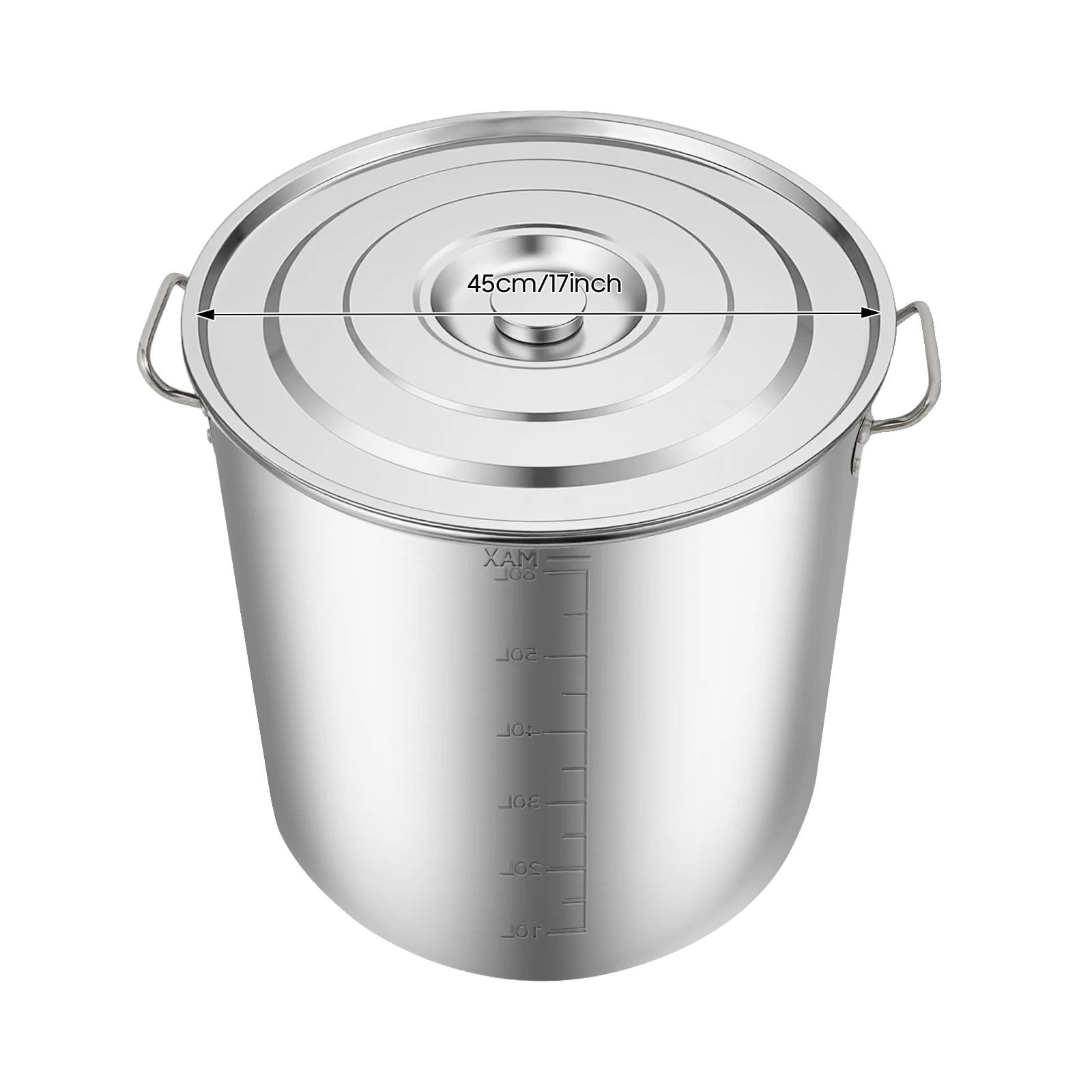Suppen- Und Kochtopf, Langlebiger Edelstahl, Vielseitiges Kochen, 70l Silber
