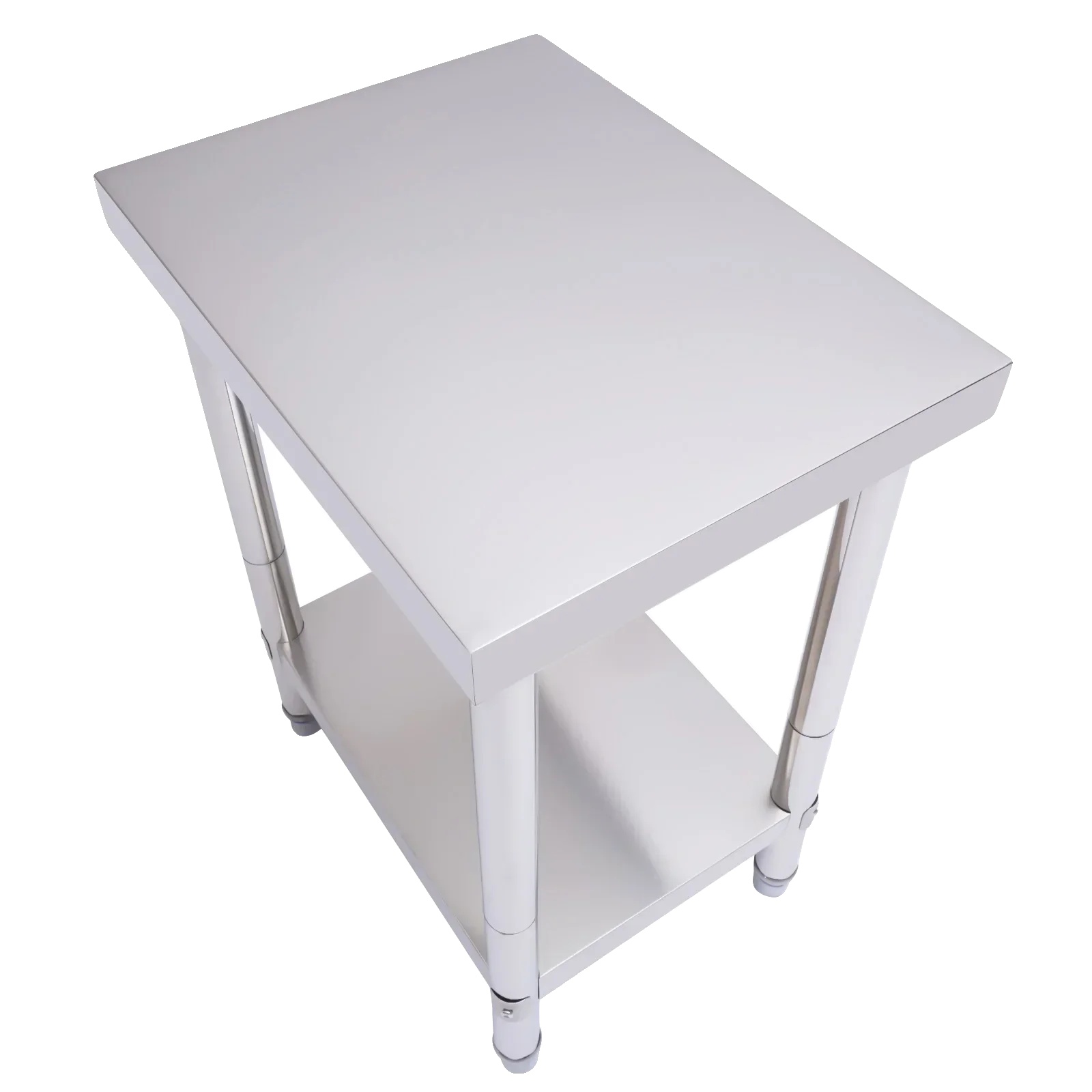 Arbeitstisch, Edelstahl, 2-stufiges Design, Silber