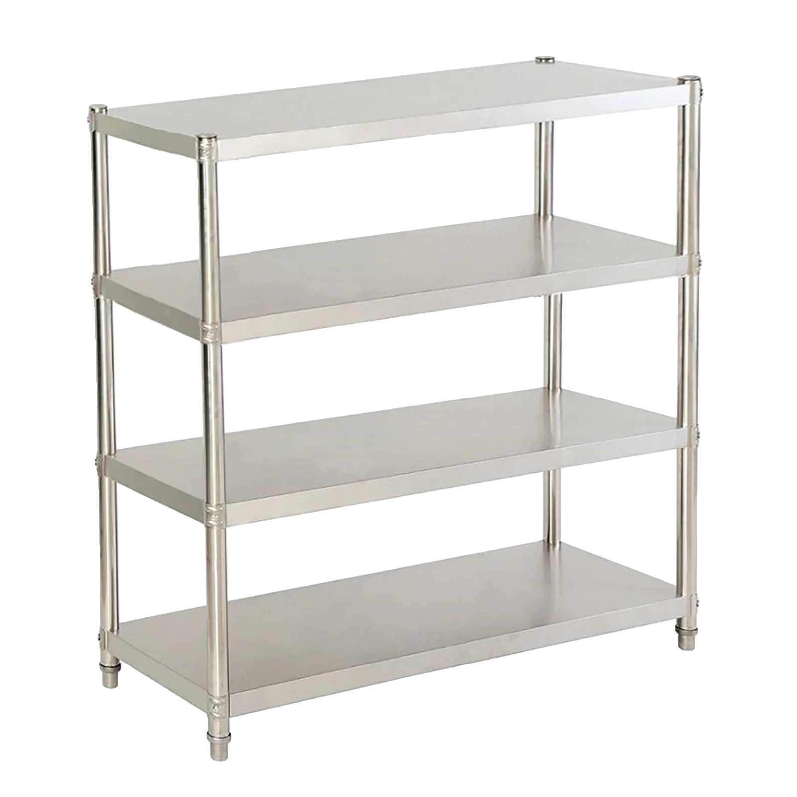 Robuste Regal, Edelstahl, Mehrstufige Lagerlösung, Silber, 4-stufig