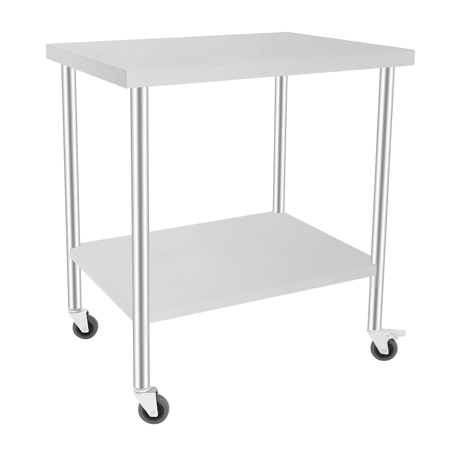 Lebensmittelvorbereitungsarbeitsplatte, Langlebiger 201 Edelstahl, Minimalistisches Design, Silber