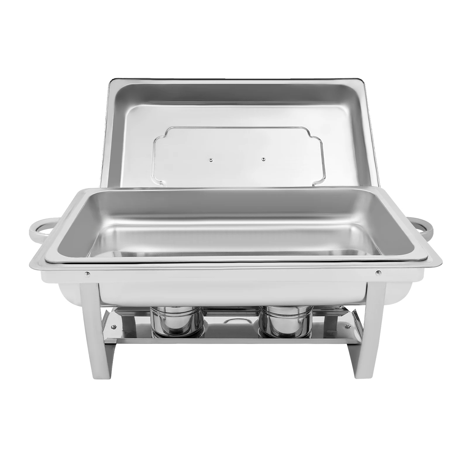 Chafing Dish, Edelstahlkonstruktion, Alkoholheizung, Silber