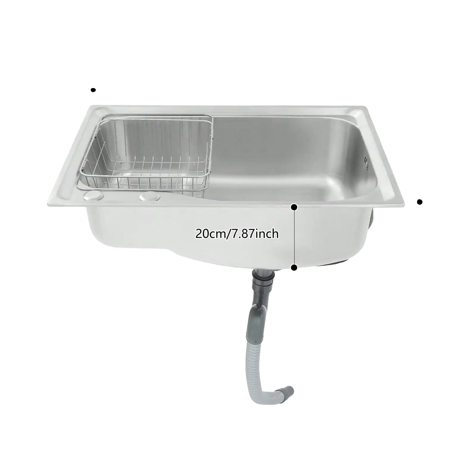 Edelstahlspüle, Einzelbecken, Robuste Bauweise, Silber