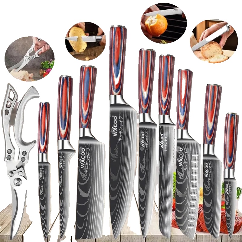Kochmesser Set, Professionelle Universalmesser, Vielseitige Küchenaccessoires, 10pcs