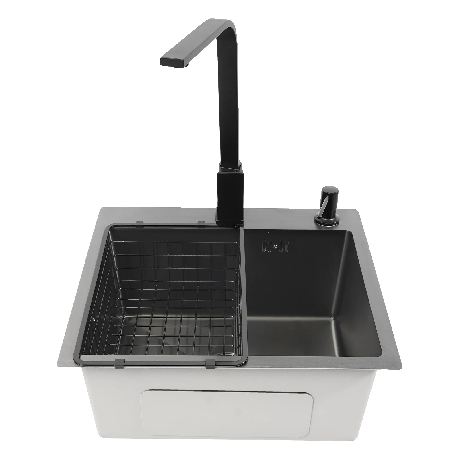 Küchenspüle, Hochwertiger Edelstahl, Großes Fassungsvermögen Design, Mit Wasserhahn