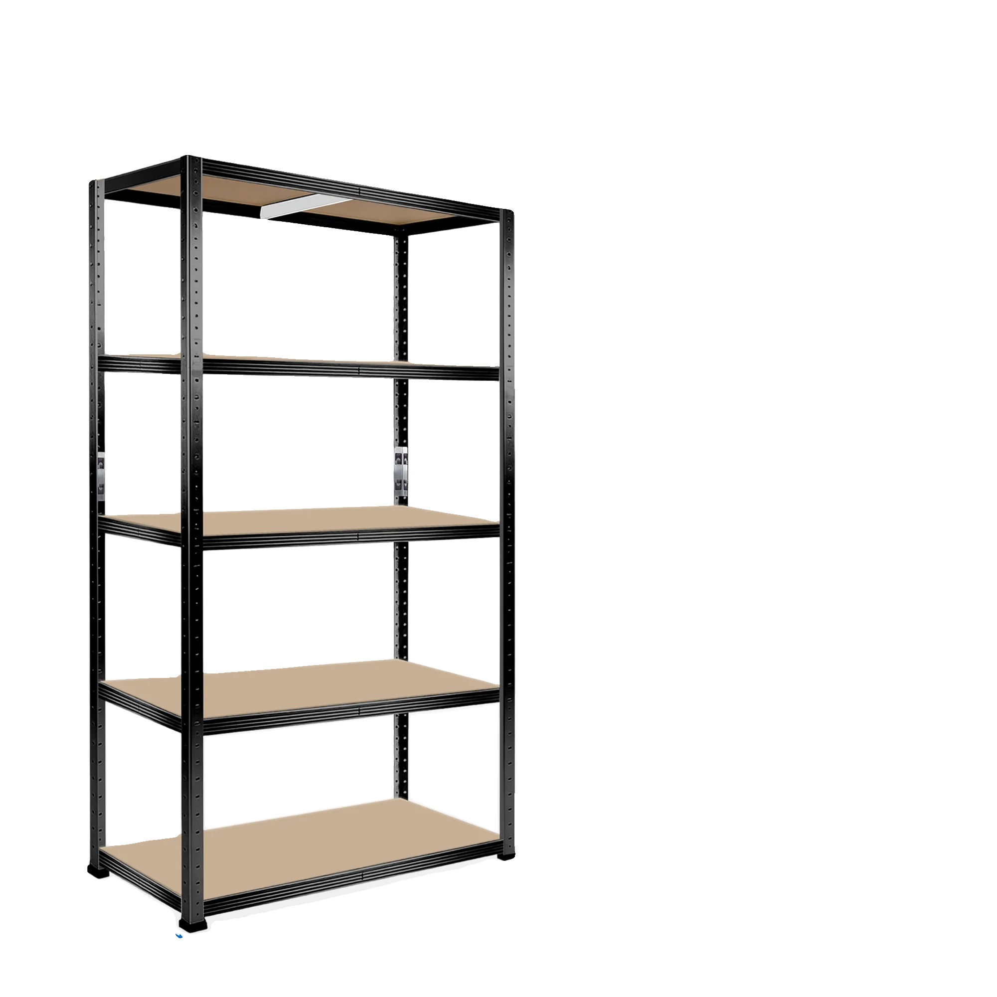 Robuste Metallregaleinheit, 750 Kg Tragfähigkeit, Verstellbare Regale, 1.5m Schwarz 70x30cm