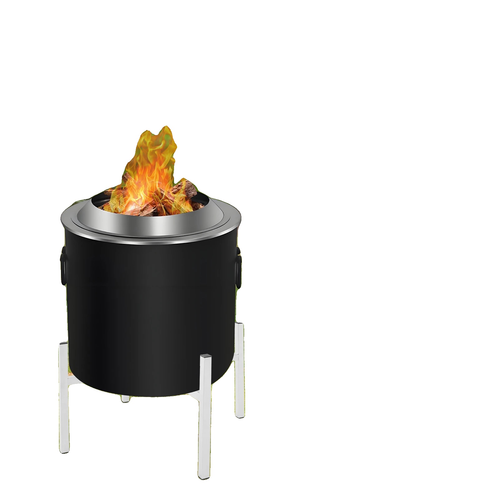 Feuerstelle Ständer, 201 Edelstahl, Verstellbare Länge 19-27 Zoll, Höhe 31,29 Cm, Nettogewicht 1,61 Kg, Fcm-zertifiziert
