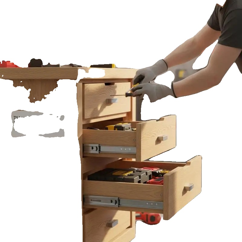 Schubladenschienen, 226 Kg Tragfähigkeit, 711 Mm Länge, Vollauszug, Seitlich Montiert, Stahlkugellager