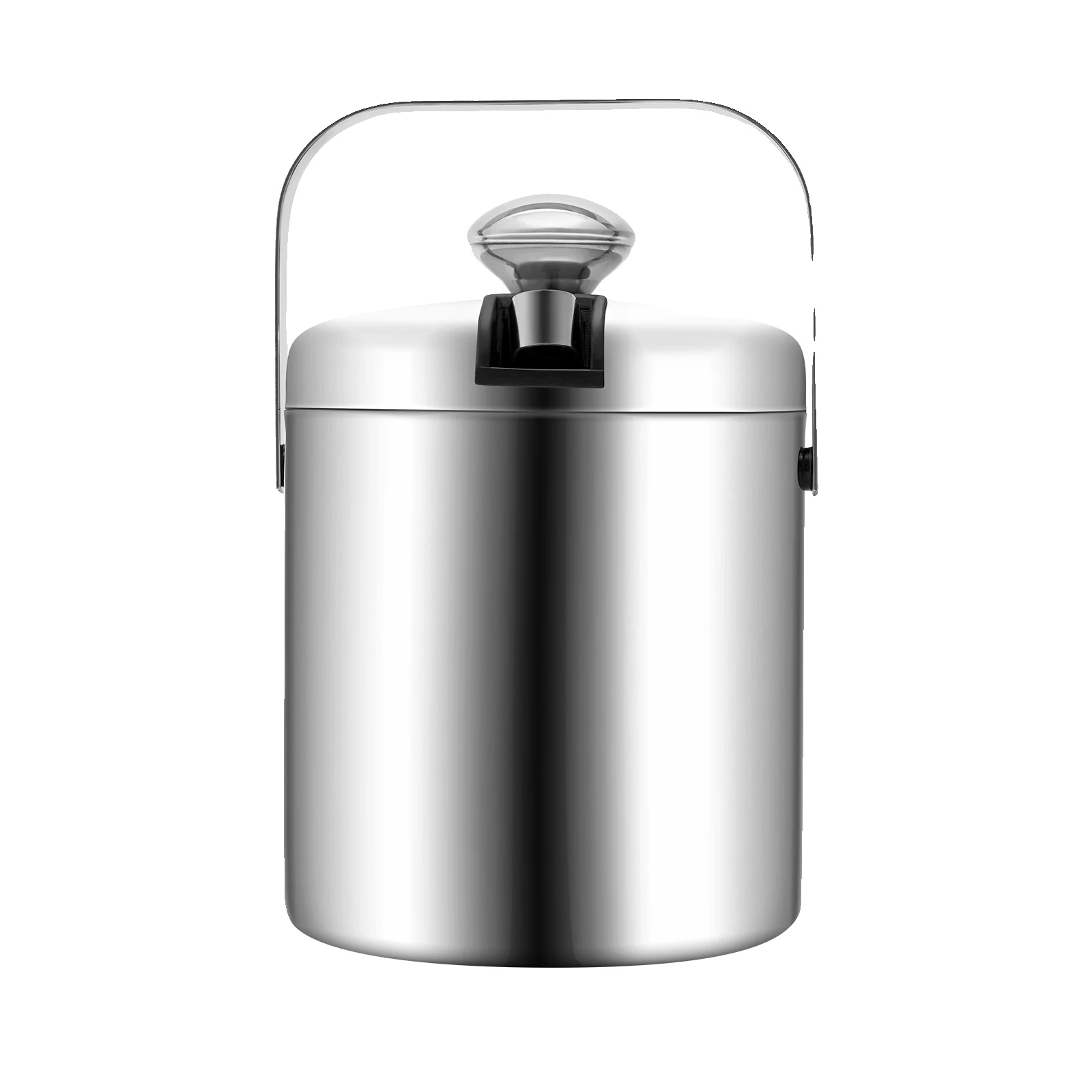Eisbehälter, Edelstahl, Inklusive Zange Und Deckel, Silber