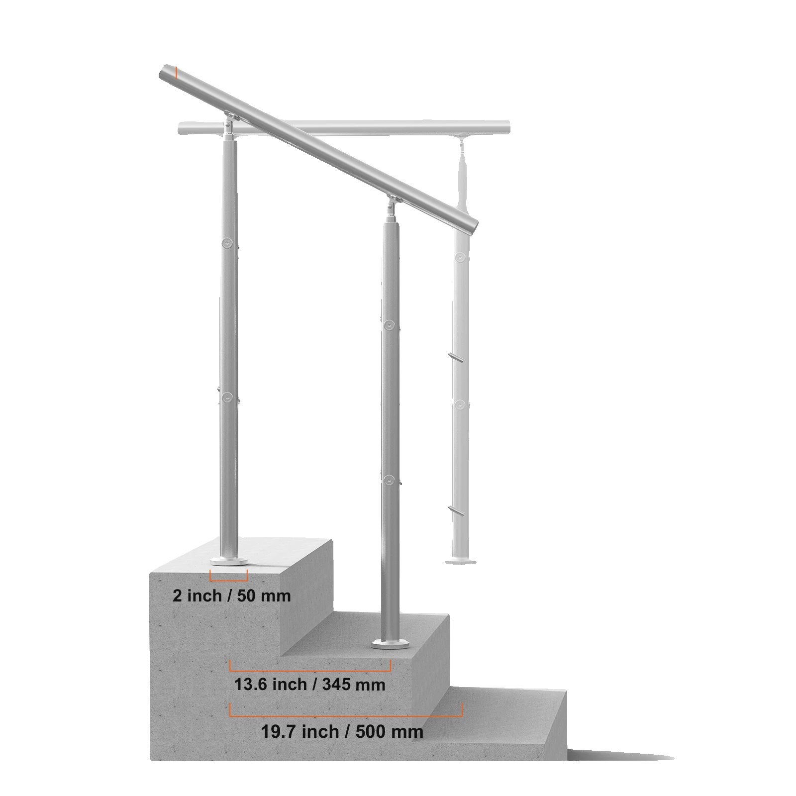 Handläufe Für Außentreppen, Langlebiger Edelstahl, Einfache Installation, Typ 6