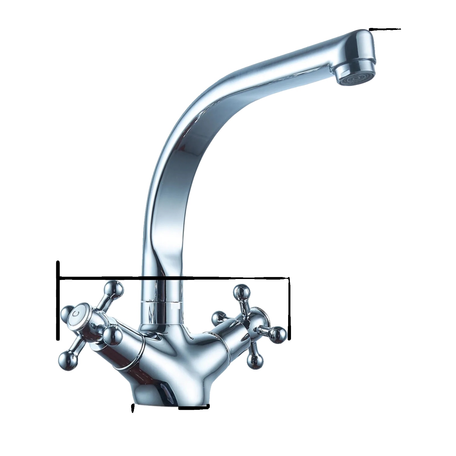 Waschtischarmatur, Langlebige Metallkonstruktion, Modernes Design, Silber