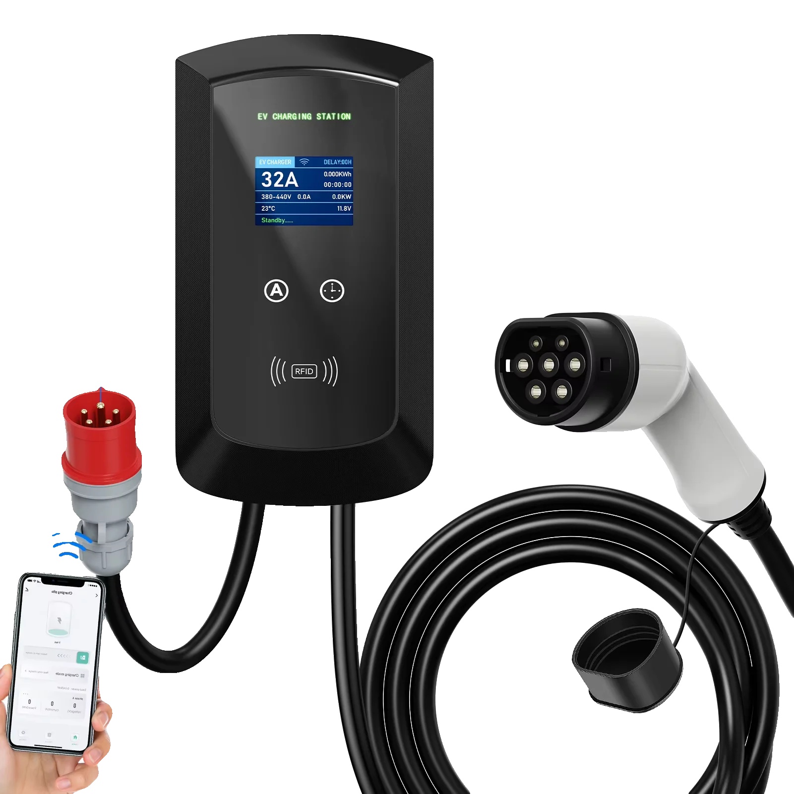 Ladestation Für Elektrofahrzeuge, Intelligente Steuerung, Robuste Sicherheitsmerkmale, 22kw Cee-stecker