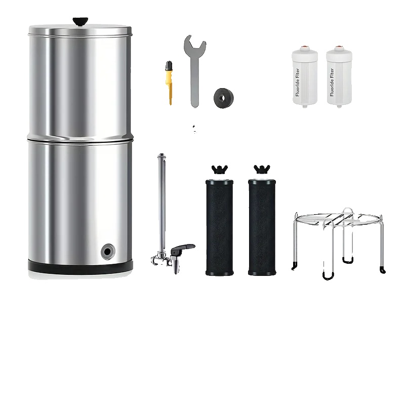 Wasserfiltersystem, 8,5 Liter Kapazität, Rostfreier Edelstahl, Silber