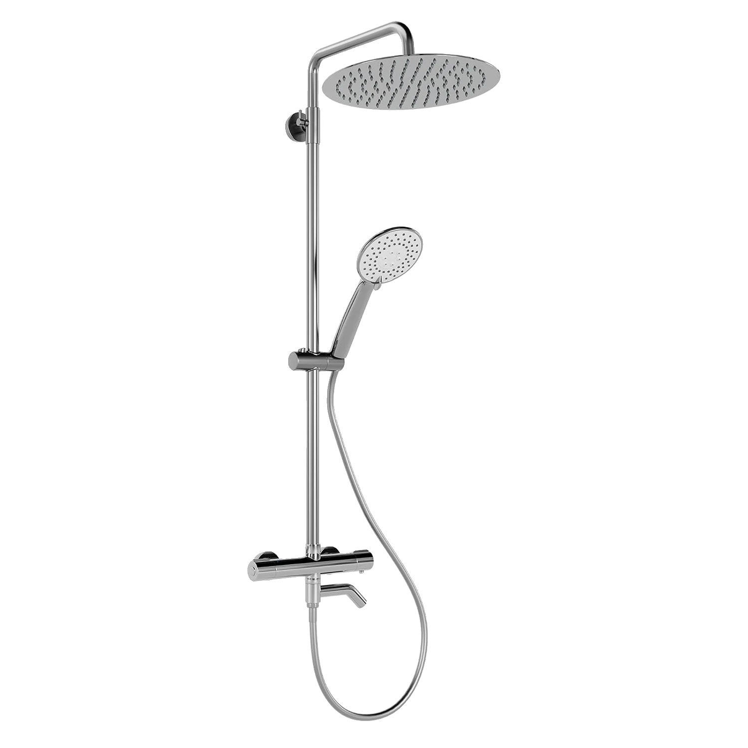 Duschmischer-set, Thermostatische Steuerung, Overhead Regenbrause Und Handbrause, Chrom