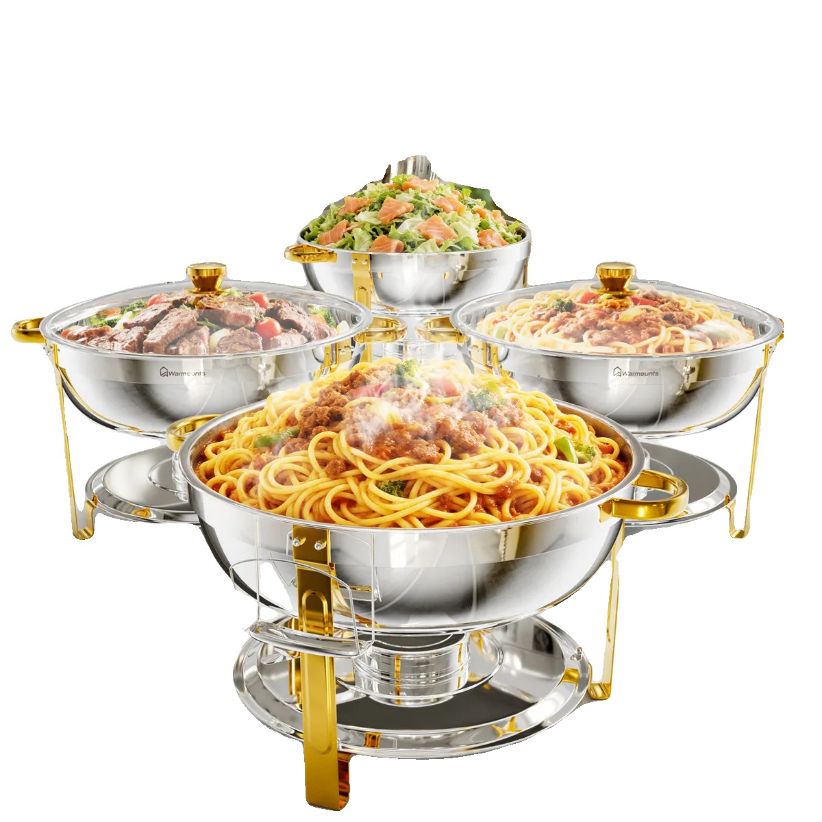 Chafing Dish, 8l Kapazität, Hitzebeständiges Design, 4pack